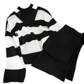 Women Sexy Knit Sweater Straight Leg Thin Wide Leg Pants Two-piece Set for winter season