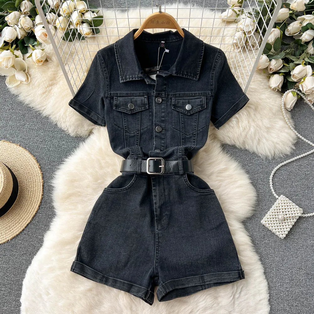 V-neck Jumpsuit Shorts