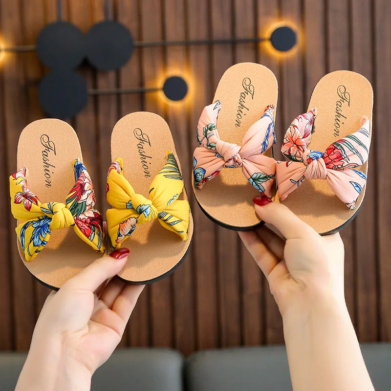 Bow Princess Flat Slippers for Girls