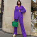 Women’s Corduroy Wrinkled 2-Piece Set