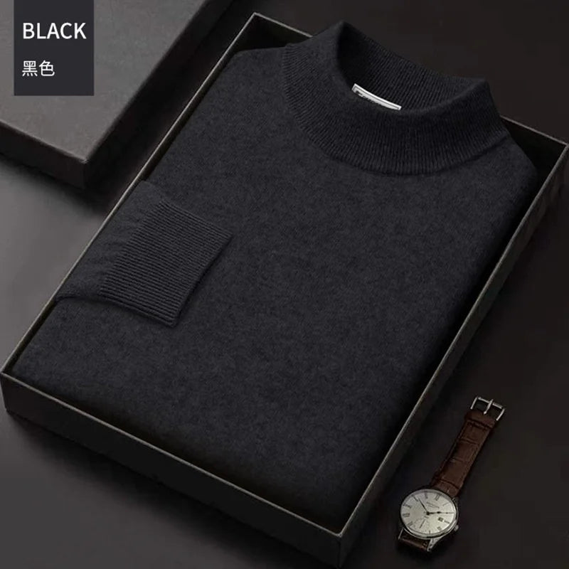 Men High-quality Semi-tall Collar Casual Turtleneck  for winter season