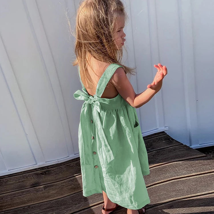 Organic Linen Tank Top Dress for Girls