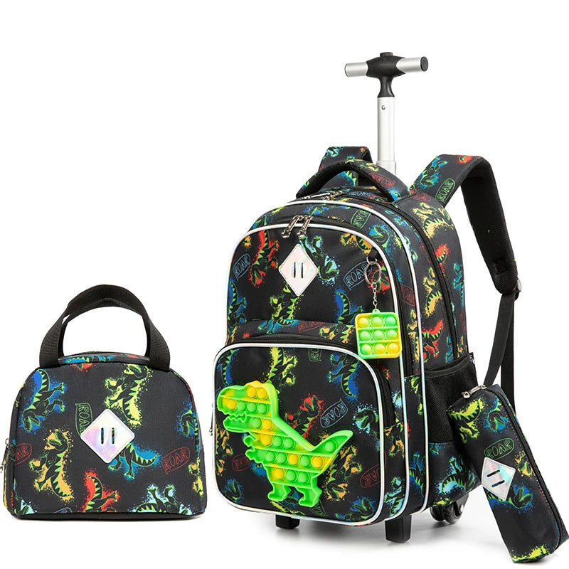 3 Pcs Set Trolley Bag with Pencil case and Lunch Bag