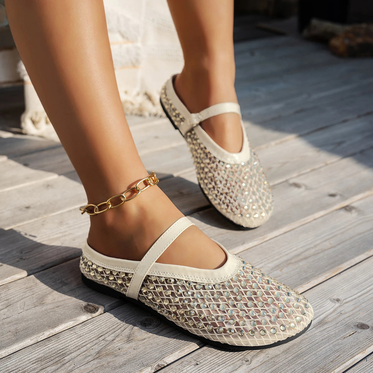 Women’s Hollow Net Slip-On Loafers