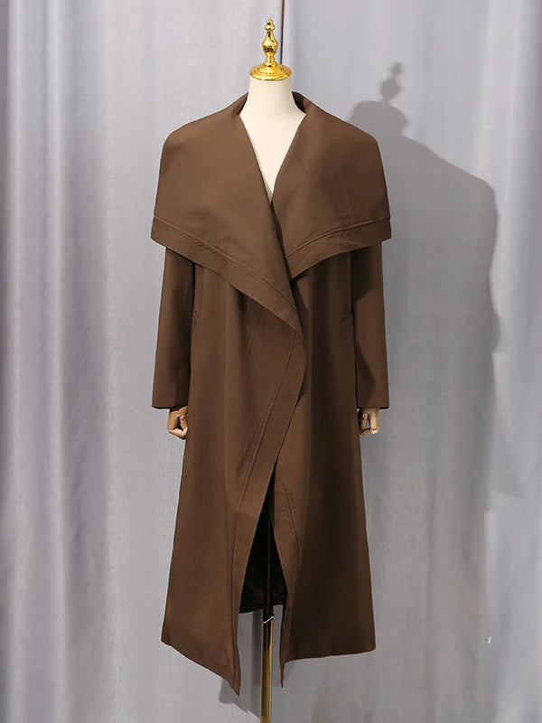 Women Large Lapel Trench Coat for winter season