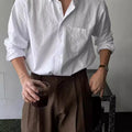 Men’s Long-Sleeve Cotton Linen Shirt