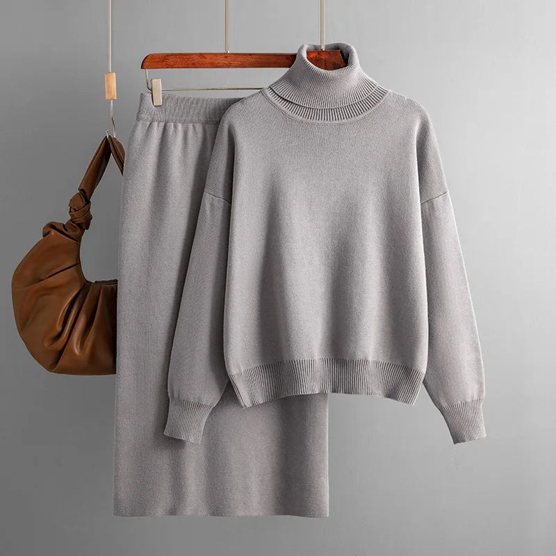 Women’s Turtleneck Sweater Dress Set