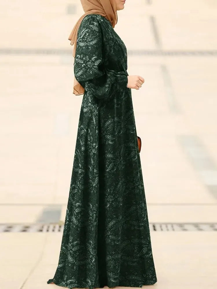 Waist-Cinched Long Dress