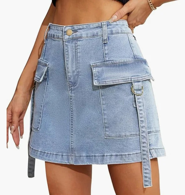 High Waist Denim Skirt