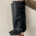 Women European and American Pointed crocodile Leather High Heels short boots
