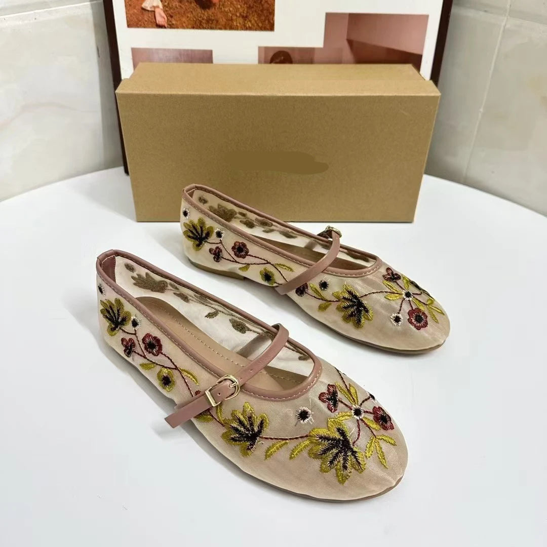 Women’s Mesh Mixed Color Slip-On Flats