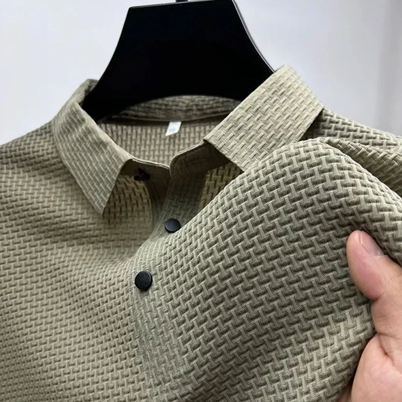 Men’s Button-Up Short Sleeve T-Shirt