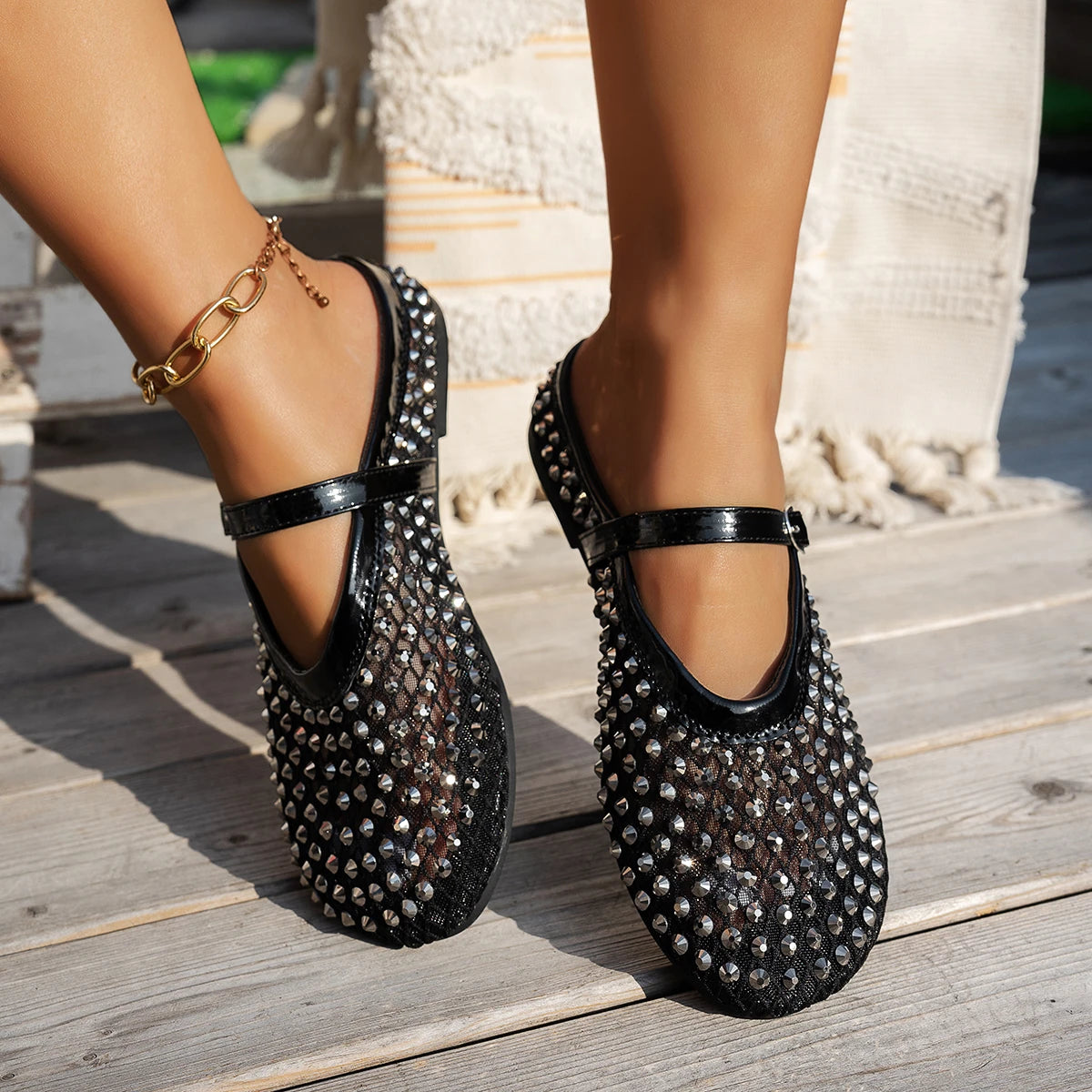 Women’s Hollow Net Slip-On Loafers