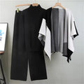 Women’s Three-Piece Knitted Cardigan and Wide-Leg Pants Set