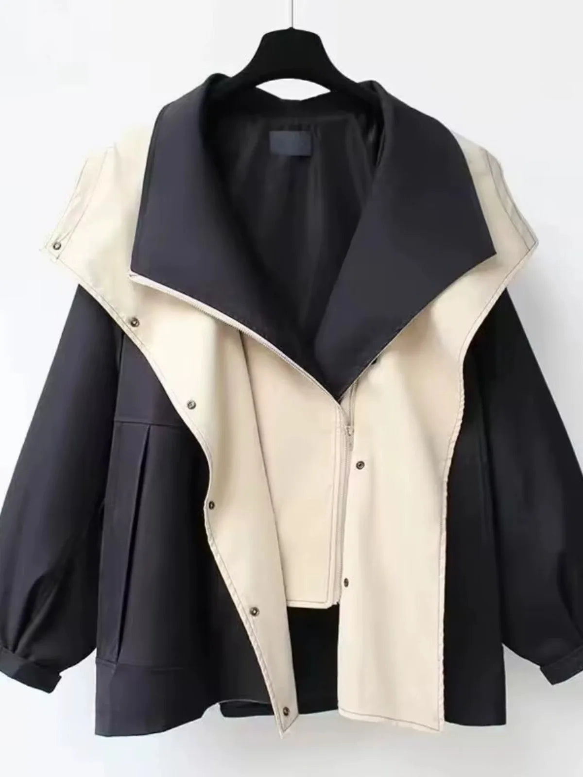 Women’s Hooded Spliced Loose Waist Coat