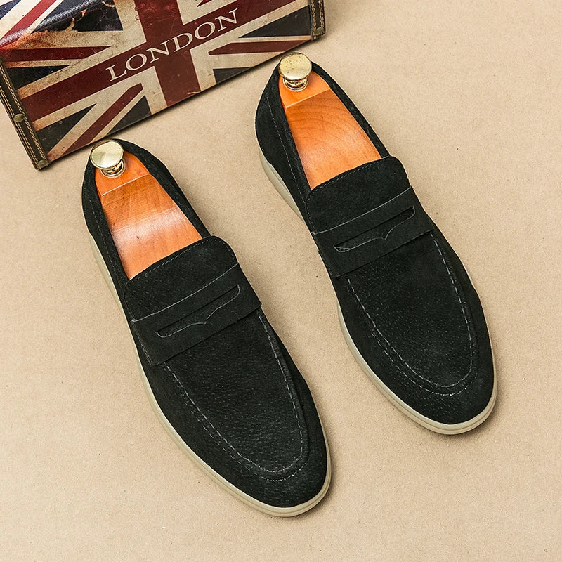 Men’s Genuine Leather Slip-On Loafers