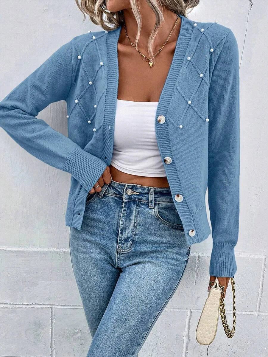 Elegant Beaded Knit Cardigan