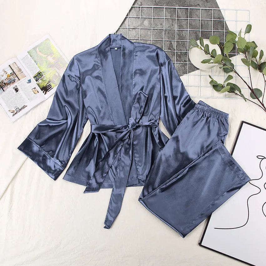 Women’s 100% Silk V-Neck Satin Sleepwear