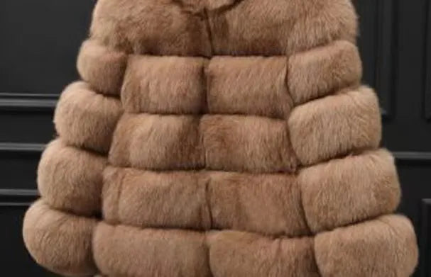 Women’s Plus Size Faux Fur Fox Jacket