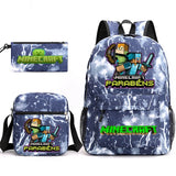3-Piece Game-Themed School Backpack Set – With Pencil Case & Lunch Bag