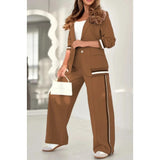 Women’s Two-Piece Striped Lounge Set