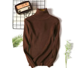 Women’s Turtleneck Color Block Knitted Pullover Sweater