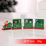 Merry Christmas Wooden Train Ornament