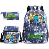 3-Piece Game-Themed School Backpack Set – With Pencil Case & Lunch Bag