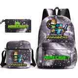 3-Piece Game-Themed School Backpack Set – With Pencil Case & Lunch Bag