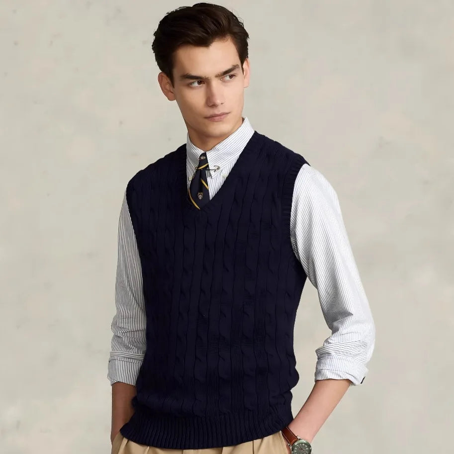 s Vest Cotton Twiat Knitted Casual , Formal