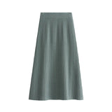 Women’s Korean-Inspired Knit High-Waist A-Line Skirt