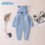 Ultra-Soft Knitted Baby Romper with Hoodie
