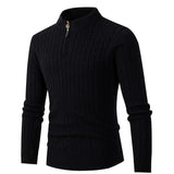 Men’s Half High Neck Zipper Pullover Sweater