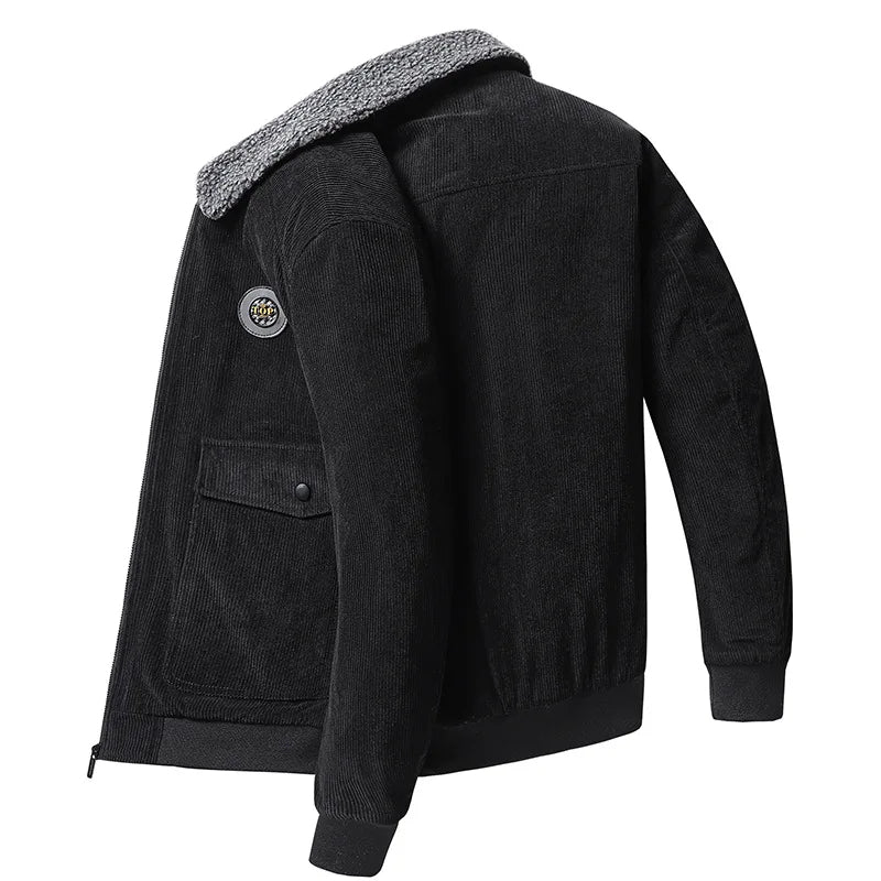 Men’s Fur Collar Thermal Safari Jacket