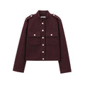 Women’s Brown Stand Collar Jacket