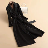 Women’s Long Fleece Wool Blend Coat