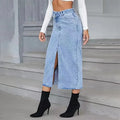 Y2K Fashion Midi Skirt with Irregular Waistband