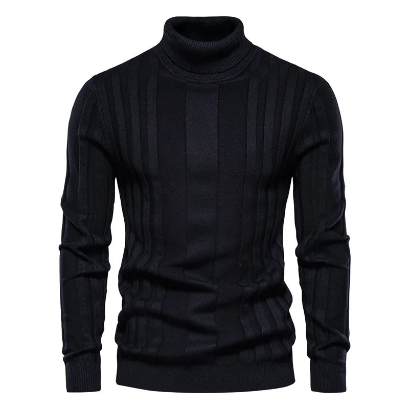 Men’s Turtleneck Solid Color Pullover Sweater