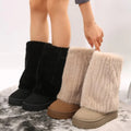 Women’s Velvet Plush Mid-Sleeve Suede Boots