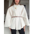 Women’s Elegant Cape Jacket with Waistband