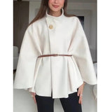 Women’s Elegant Cape Jacket with Waistband