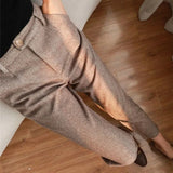 Women’s High Waisted Casual Cotton Suit Pants