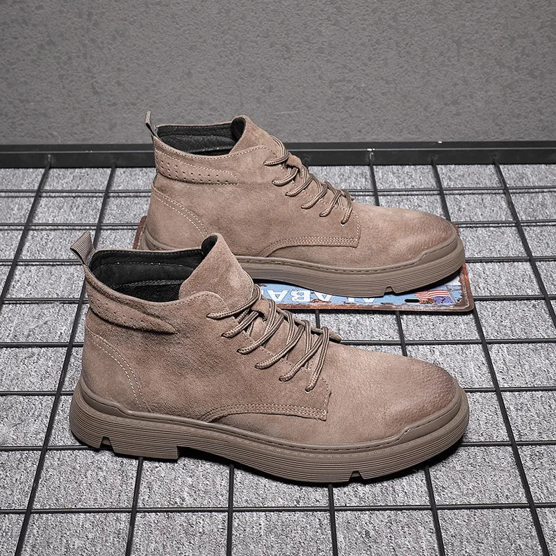 Men’s Leather High Top Cargo Boots