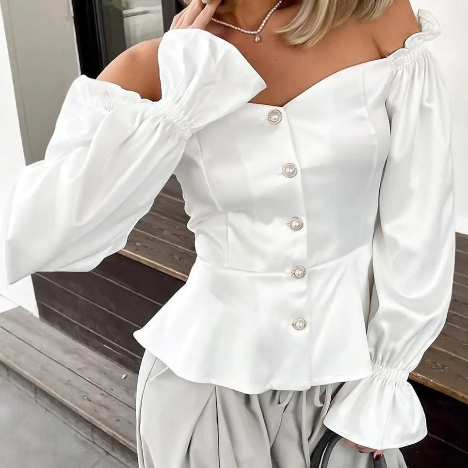 Elegant Off-Shoulder Women's Blouse
