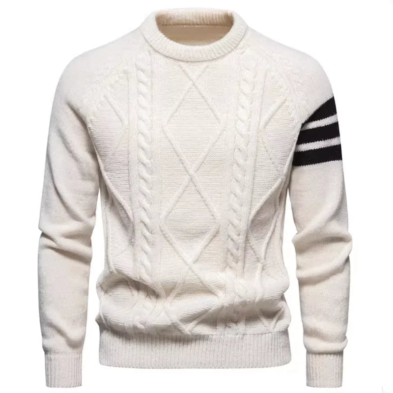 Men’s Slim Fit Thick Knit Wool Pullover Sweater