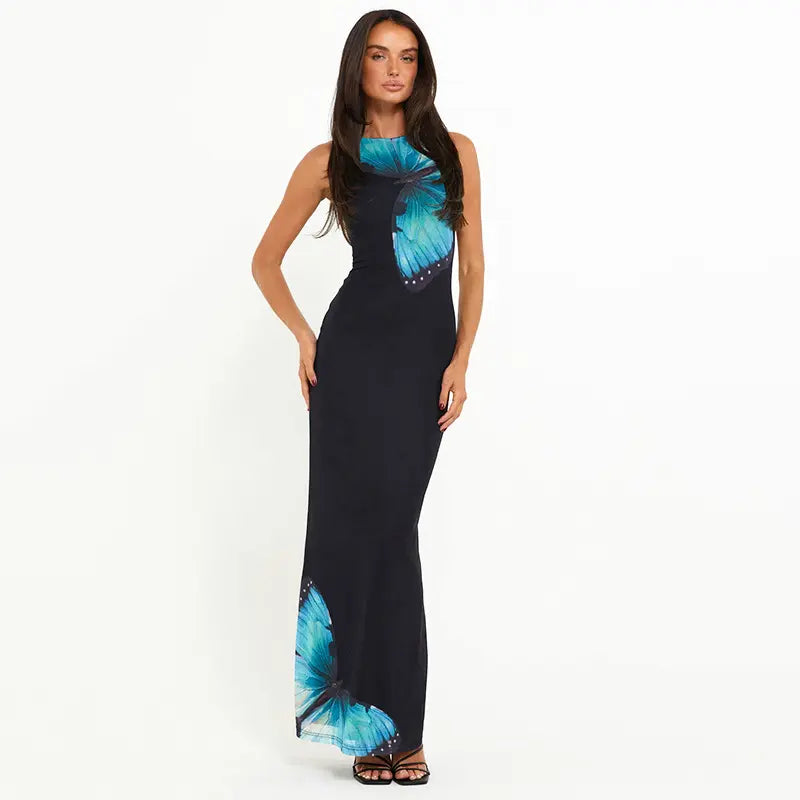 Sleeveless Slant Shoulder Crop Top and Skirt 2 Piece Set Bodycon Sexy Casual Women's Set