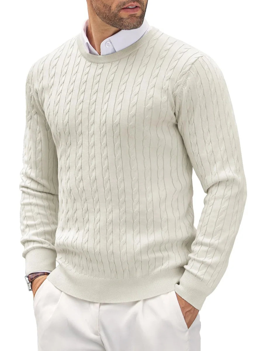 Men’s Thick Knit Casual Pullover Sweater