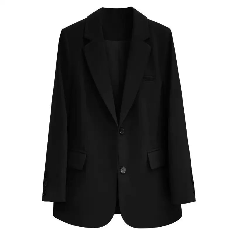 Solid Black Casual Jacket
