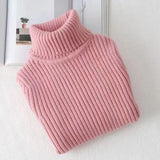 Girls’ Ribbed High-Neck Knit Sweater