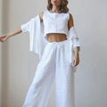 3-Piece Cotton Linen Loungewear Set
